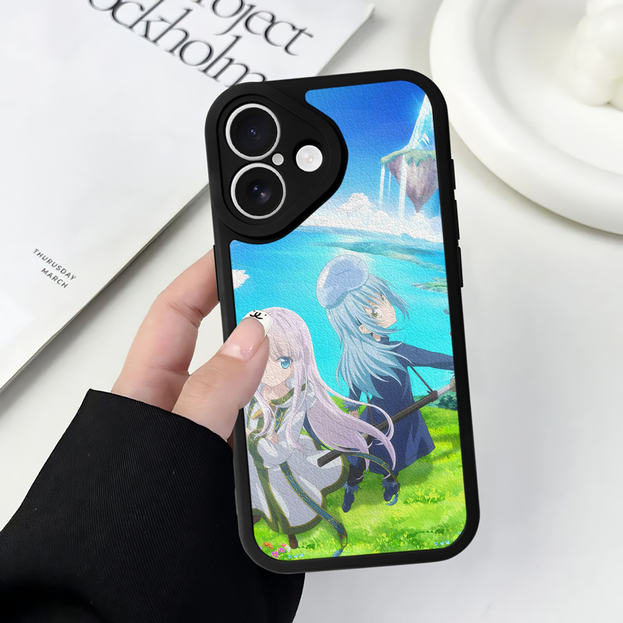 （画像用） 転スラ Regarding Reincarnated to Slime 【iPhone 16シリーズ対応】シリコンスマホケース（レザー調） 材質：シリコン